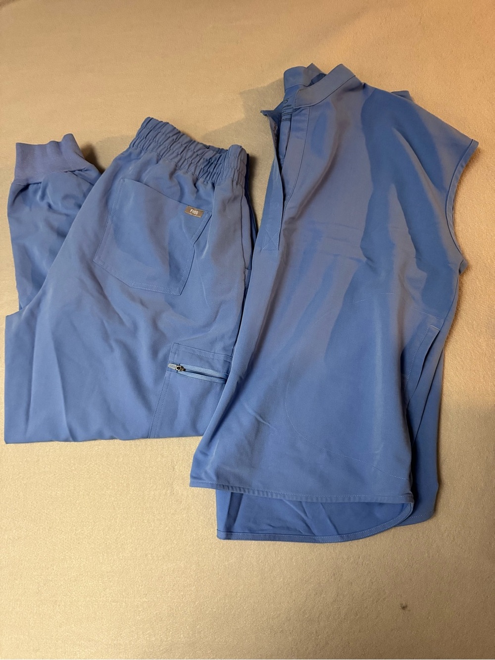 Figs Technical Collection Scrub Top in Light Blue